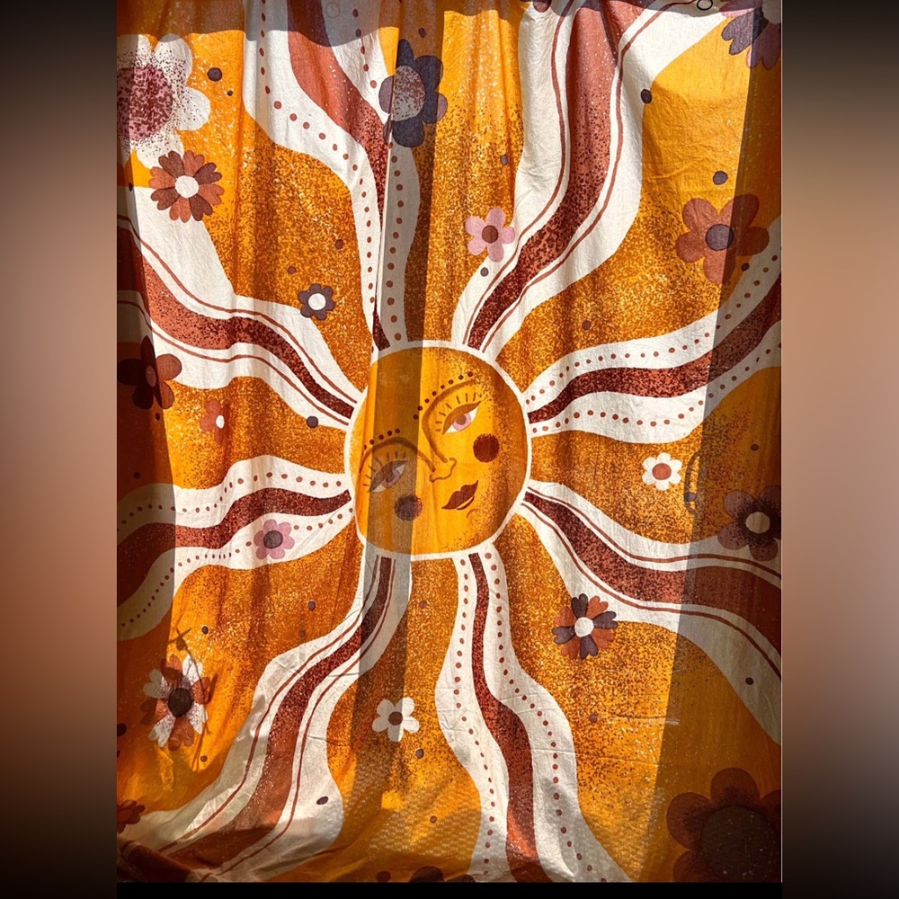 Huge EBX Sun Fabric Tapestry Sunshine Earthbound Trading Co. 100% cotton